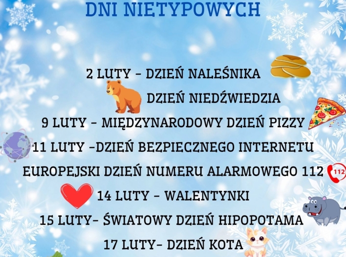 PAKIET MATERIAŁÓW NA LUTY WEDŁUG KALENDARZA ŚWIĄT I DNI NIETYPOWYCH.