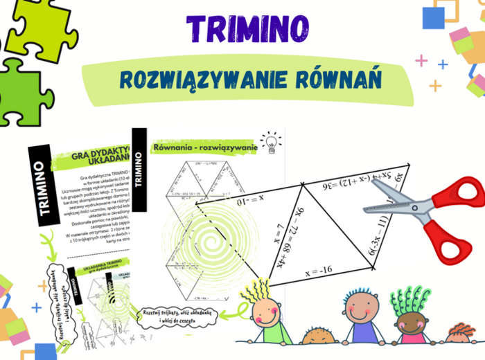 Rozwiązywanie równań – układanka trimino w dwóch wersjach