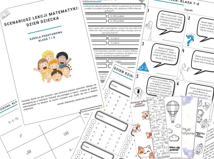 Scenariusze na lekcję matematyki z okazji Dnia Dziecka + zakładki