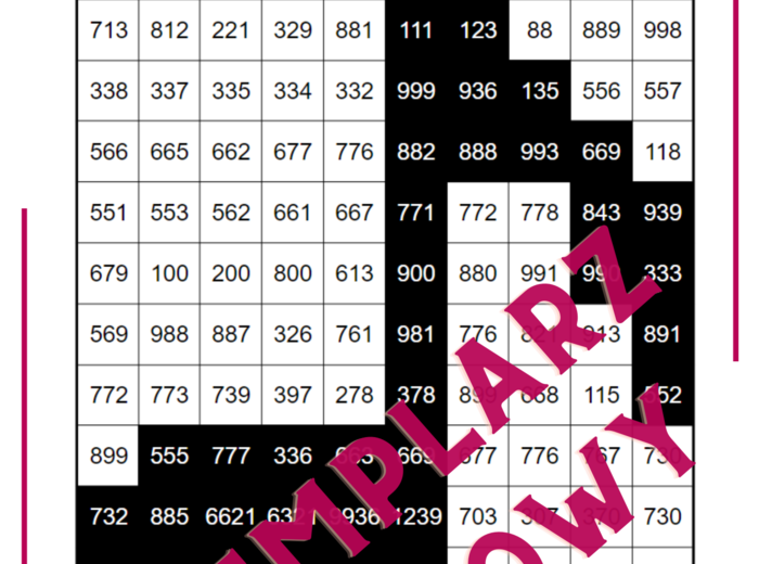 Kolorowanka - kodowanka - podzielność liczb przez 3