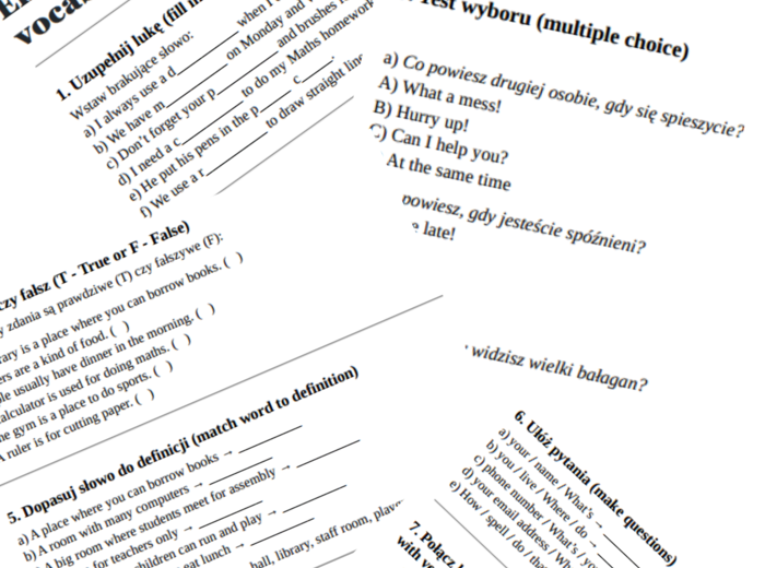 English Class A1+ – Unit 1 – vocabulary revision
