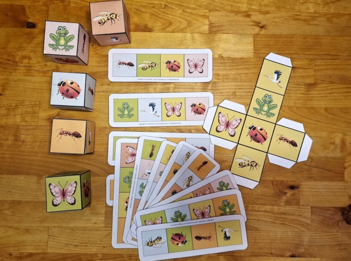 Układanka lewopółkulowa - kostki wiosna