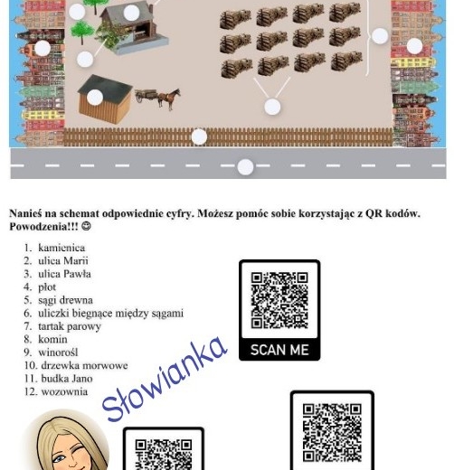 Schemat Placu Broni z kodami QR