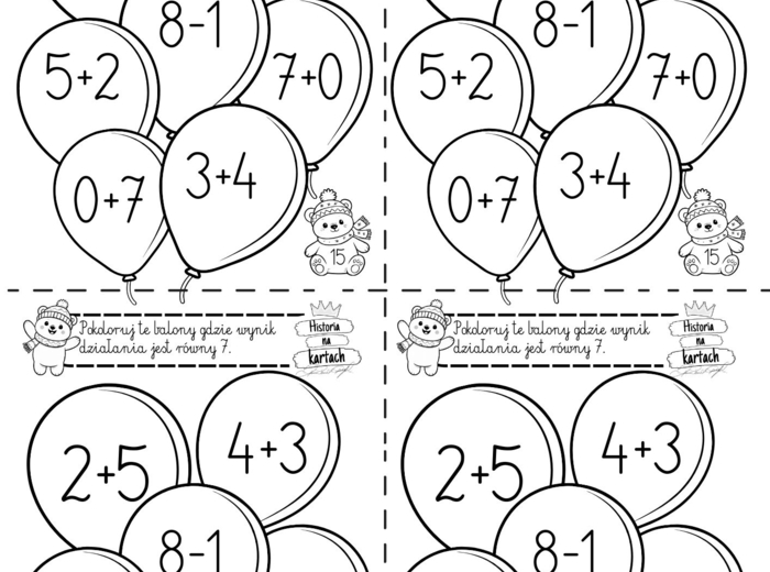 Zimowe odliczanie z zadaniami - klasa 1 szkoła podstawowa