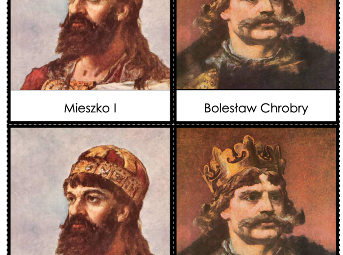 Władcy Polski: karty trójdzielne