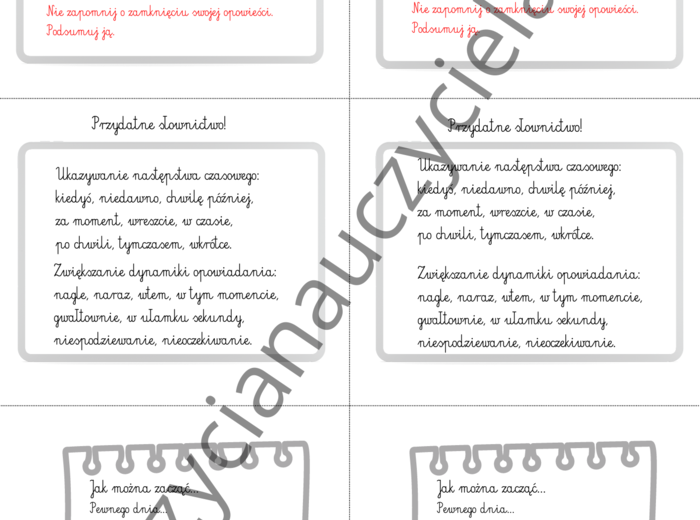 Formy pisemne - opowiadanie i opis przedmiotu