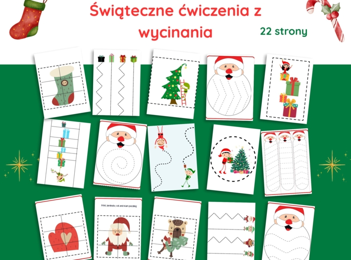 Świąteczne ćwiczenia z wycinania