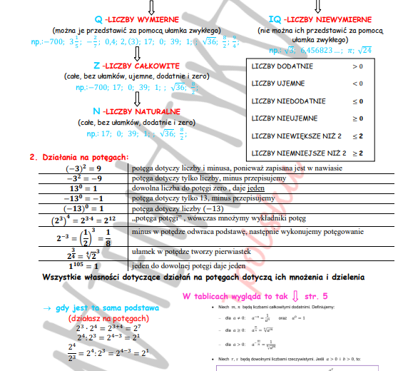 KARTA PRACY - DZIAŁANIA NA LICZBACH