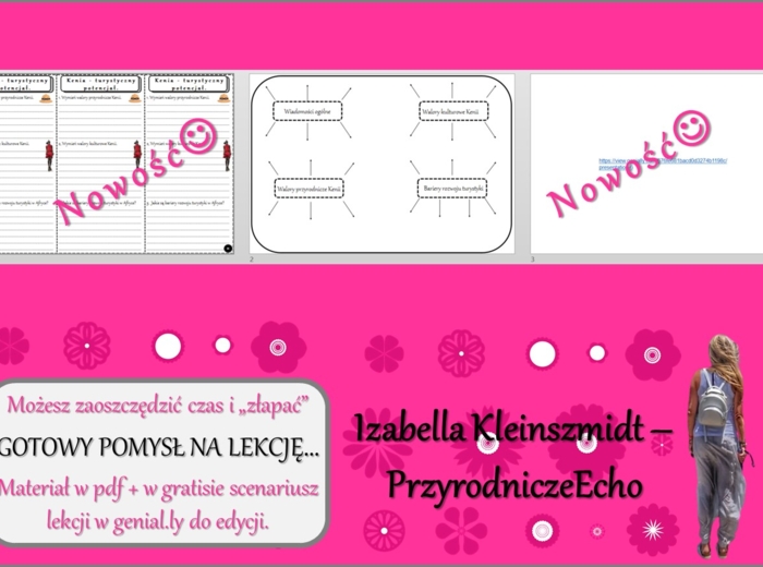 Pomysł na lekcję/karta pracy/stacje zadaniowe/notatki/ materiał do lekcji do tematu „Kenia – turystyczny potencjał.” w pdf. W gratisie niekomercyjny scenariusz lekcji/pomysł na lekcję w programie genial.ly do edycji. Geografia 8. Dział „Afryka”.