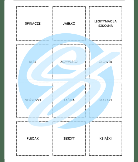 Memory - Powrót do szkoły | Gra edukacyjna dla dzieci