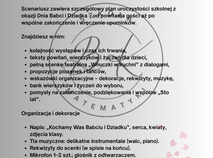 Scenariusz na dzień babci i dziadka klasy 1-3