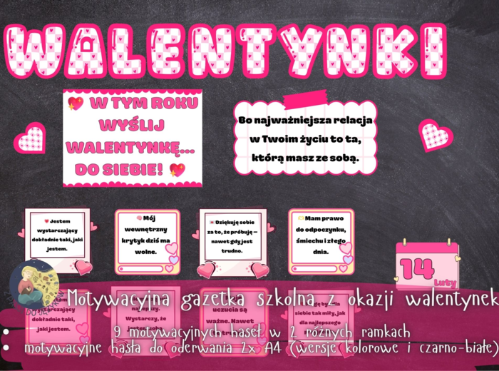 Motywacyjna gazetka Walentynki