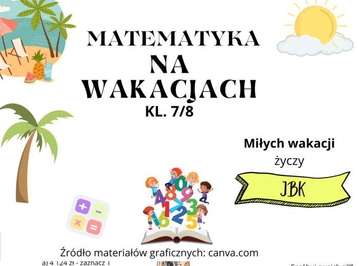 "Matematyka na wakacjach 7/8"