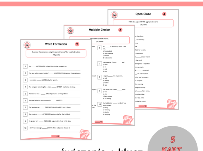 B2 English Test – gramatyka i słownictwo + klucz odpowiedzi (PDF)