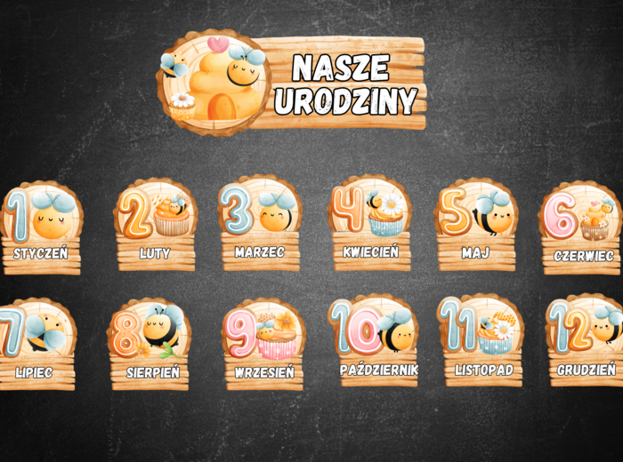 ZESTAW NASZE URODZINY KALENDARZ URODZIN PSZCZÓŁKI