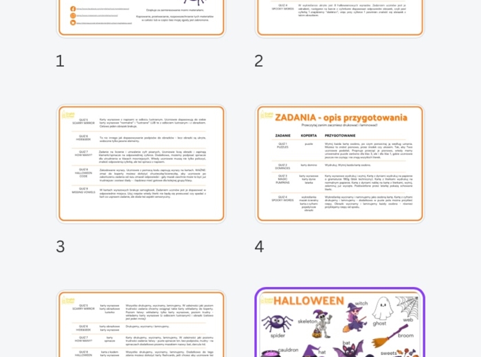 HALLOWEEN - Escape Room/ Stacje dydaktyczne (klasy 1-3)