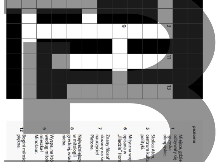 KRZYŻÓWKA – „STAROŻYTNA GRECJA” – MATERIAŁ DYDAKTYCZNY