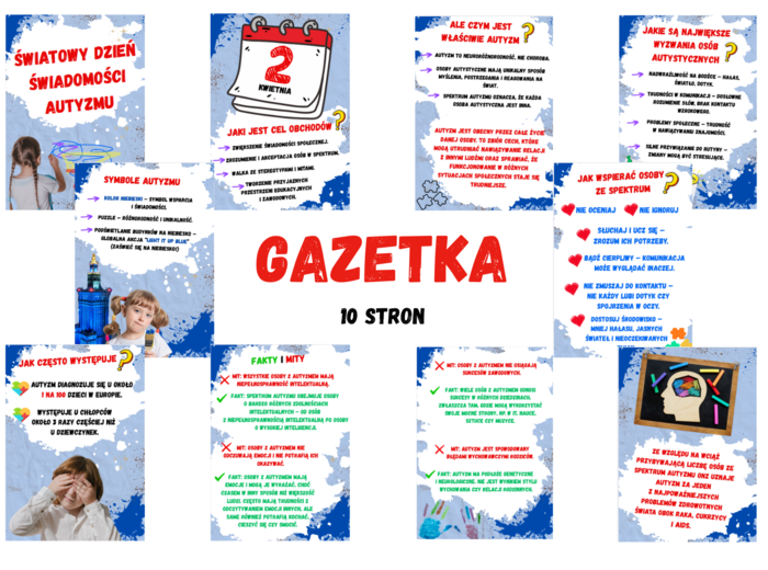 Światowy Dzień Świadomości Autyzmu/Autyzm/2kwietnia- GAZETKA