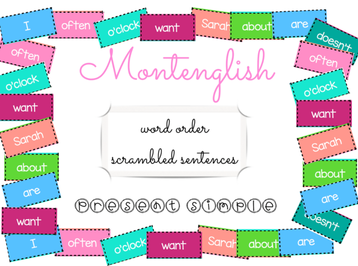 Rozsypanki wyrazowe Scrambled Sentences: Present Simple