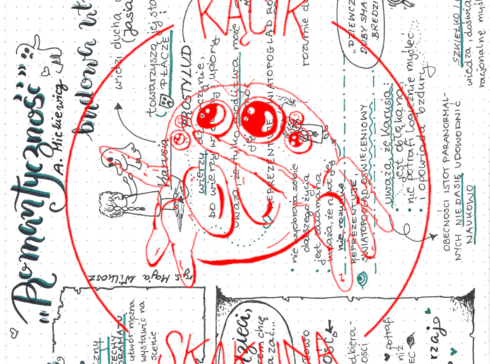 Adam Mickiewicz "Romantyczność" - rysnotka / sketchnotka / notatka – JĘZYK POLSKI