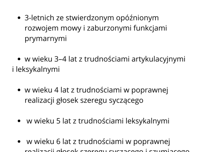 Program zajęć logopedycznych