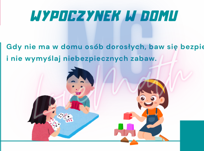 Bezpieczne wakacje - gazetka - prezentacja, napis, kolorowanki