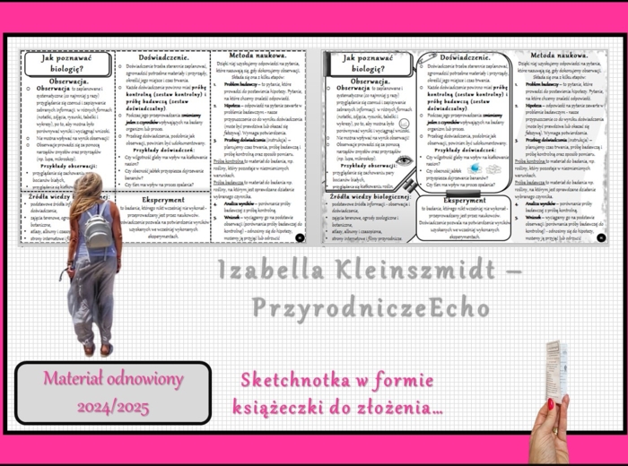 Książeczka/sketchnotka/notatka/wklejka/ściąga dla ucznia i przypomnienie dla nauczyciela/edukacja domowa. Temat „Jak poznawać biologię?” w pdf. Biologia 5, dział „Biologia - nauka o życiu”. Nowość 2024/2025.