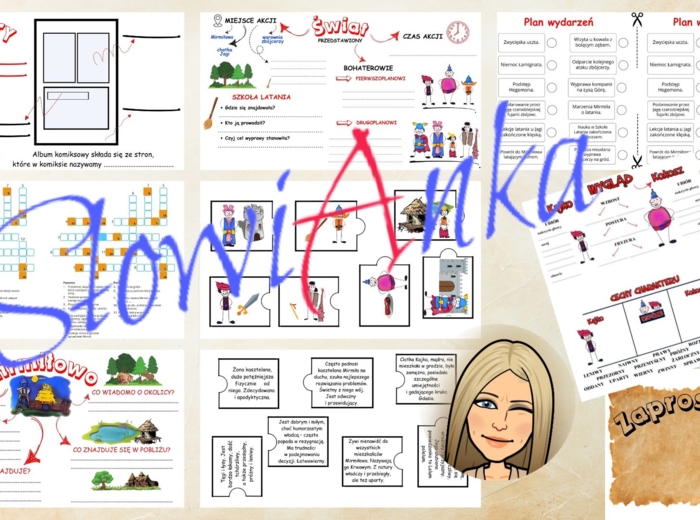 Zestaw materiałów dydaktycznych do omówienia lektury “Kajko i Kokosz. Szkoła latania” + PREZENTACJA GRATIS