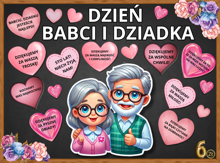 DZIEŃ BABCI I DZIADKA - zestaw materiałów, grafika XXL