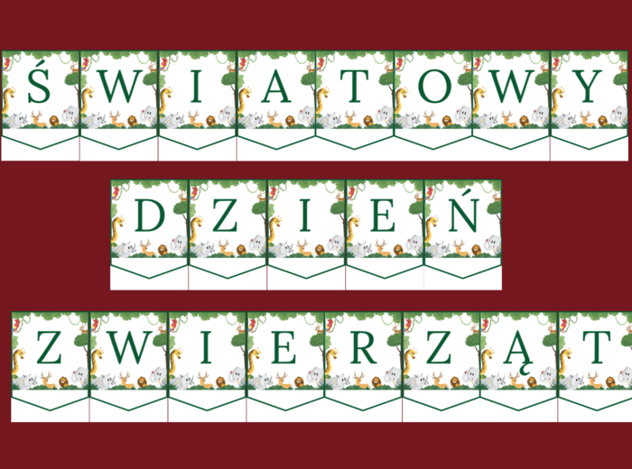 DZIEŃ ZWIERZĄT - girlanda – gazetka –biblioteka - wersja 2