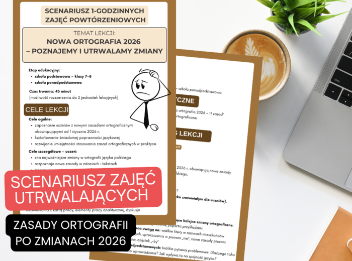 Nowa ortografia 2026 – komplet materiałów edukacyjnych (PDF)