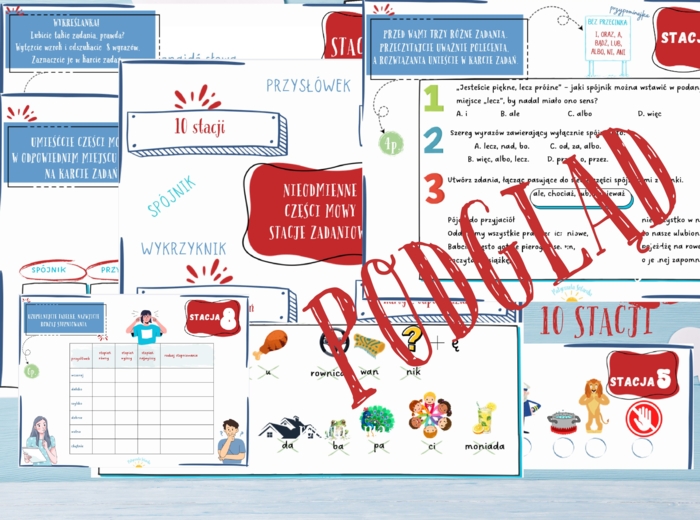 Nieodmienne części mowy- Stacje zadaniowe