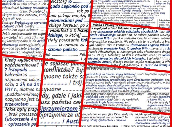 Europa w dobie I wojny światowej. NOTATKI I KARTY PRACY