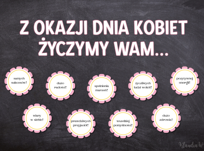 Dzień Kobiet - gazetka z życzeniami (wersja 2)