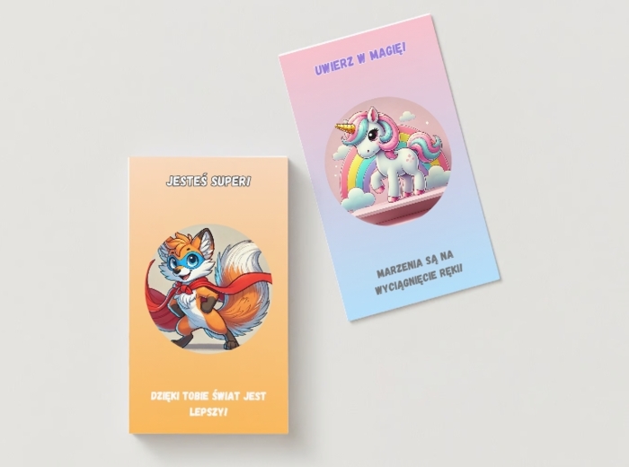 Personalizowane karty prezentowe. Motywy zwierzęce, bajkowe, świąteczne. Kupony