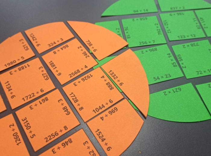 Puzzle matematyczne na Dzień Kropki - mnożenie i dzielenie
