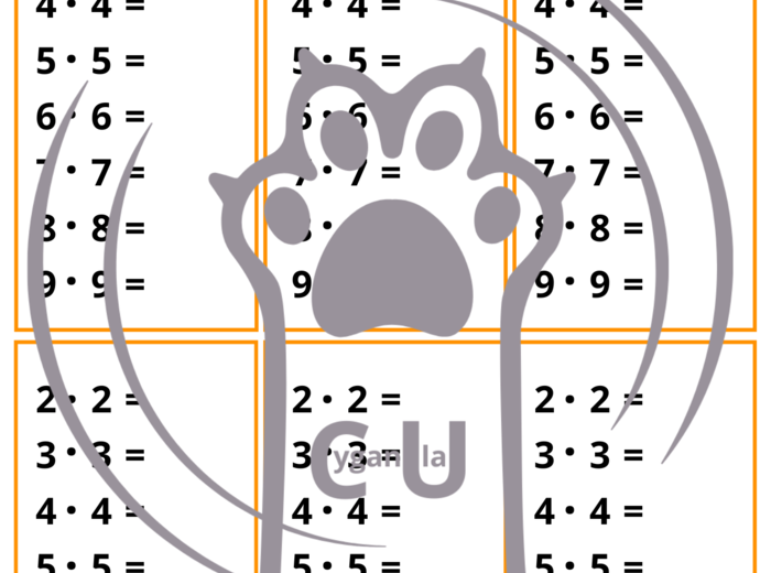 Tabliczka mnożenia – 22 karty pracy do kopiowania / wklejek – klasy 1–3