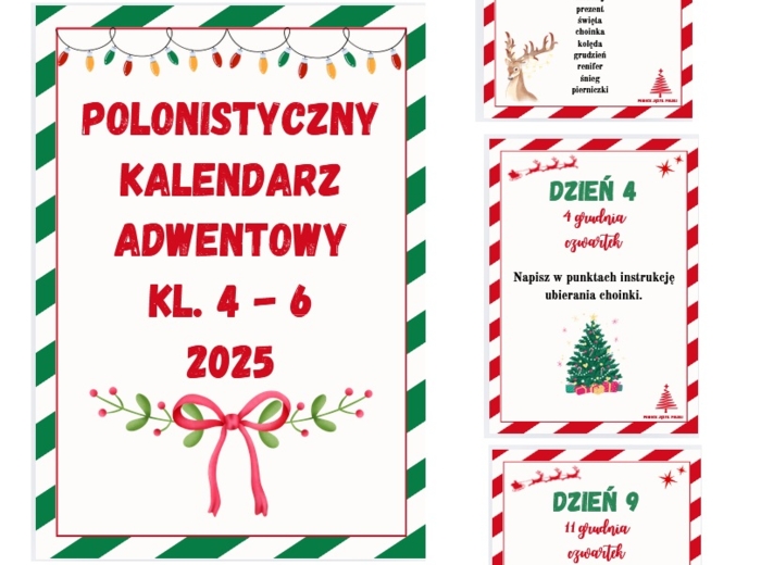 Polonistyczny kalendarz adwentowy kl. 4-6 2025