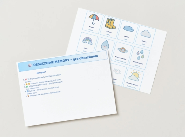 „Deszczowe memory” – gra obrazkowa