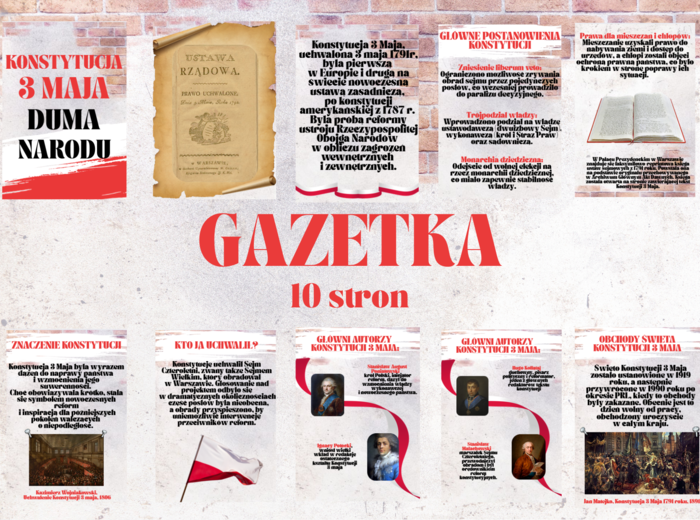 Konstytucja 3 maja - Duma narodu/ święta majowe/ GAZETKA