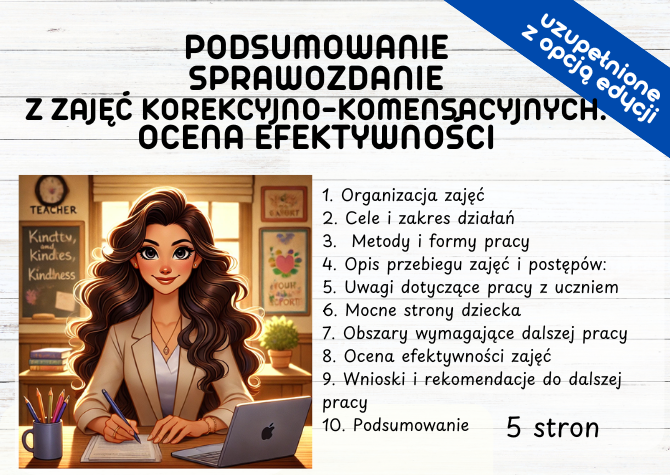 PODSUMOWANIE SPRAWOZDANIE Z ZAJĘĆ Korekcyjno-komensacyjnych. OCENA EFEKTYWNOŚCI