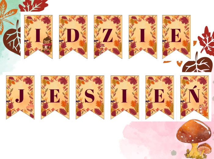 Napis "Idzie jesień"