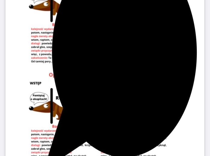 Opowiadanie - gotowa wklejka do zeszytu!