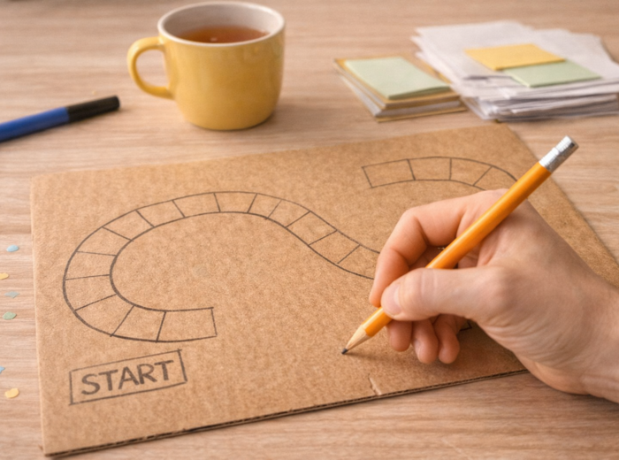 Planszówki DIY z kartonu i markerów