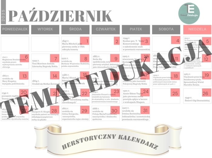 HERSTORYCZNY KALENDARZ 2025-2026