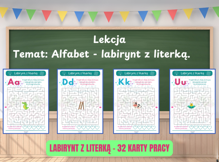 Alfabet - labirynt z literką