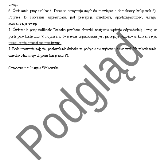 Konspekt zajęć rewalidacyjnych dla uczniów z niepełnosprawnością intelektualną w stopniu lekkim z dodatkami