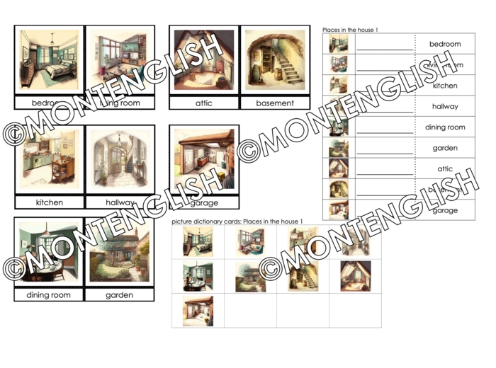 Zestaw kart obrazkowych: PLACES IN THE HOUSE SET 1