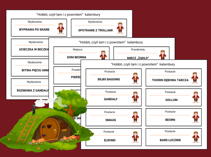 🧙‍♂️ KALAMBURY – „Hobbit, czyli tam i z powrotem” -40 szt.