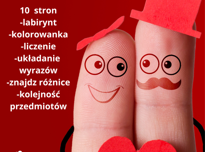 Karty pracy na Walentynki dla przedszkolaków